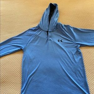 Men's Under Armour Hoodie 1/4 Snap Buttons Long Sleeve Loose Fit Medium